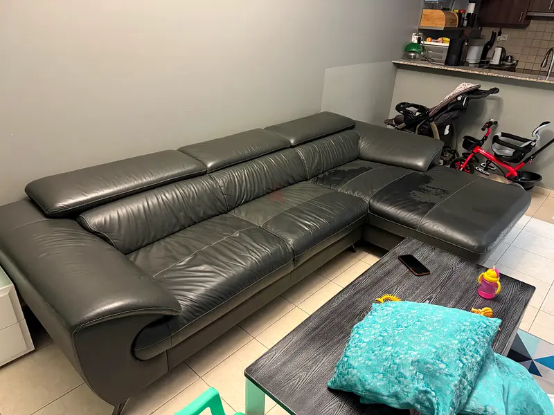 Leather L Shaped Sofa from United Furniture Dubai