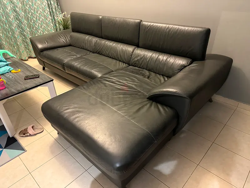 Leather L Shaped Sofa from United Furniture Dubai