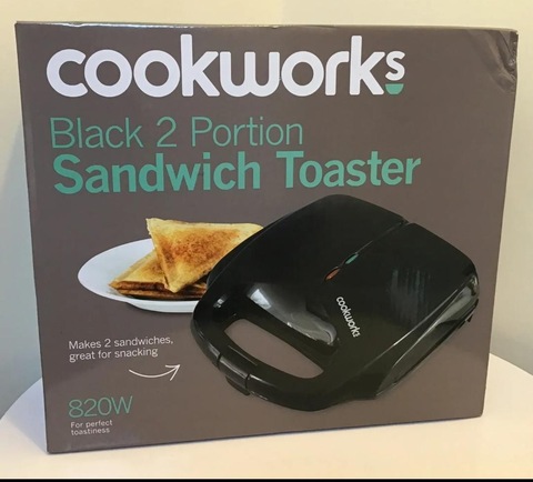 Buy Cookworks 4 Portion Sandwich Toaster - Black, Sandwich toasters