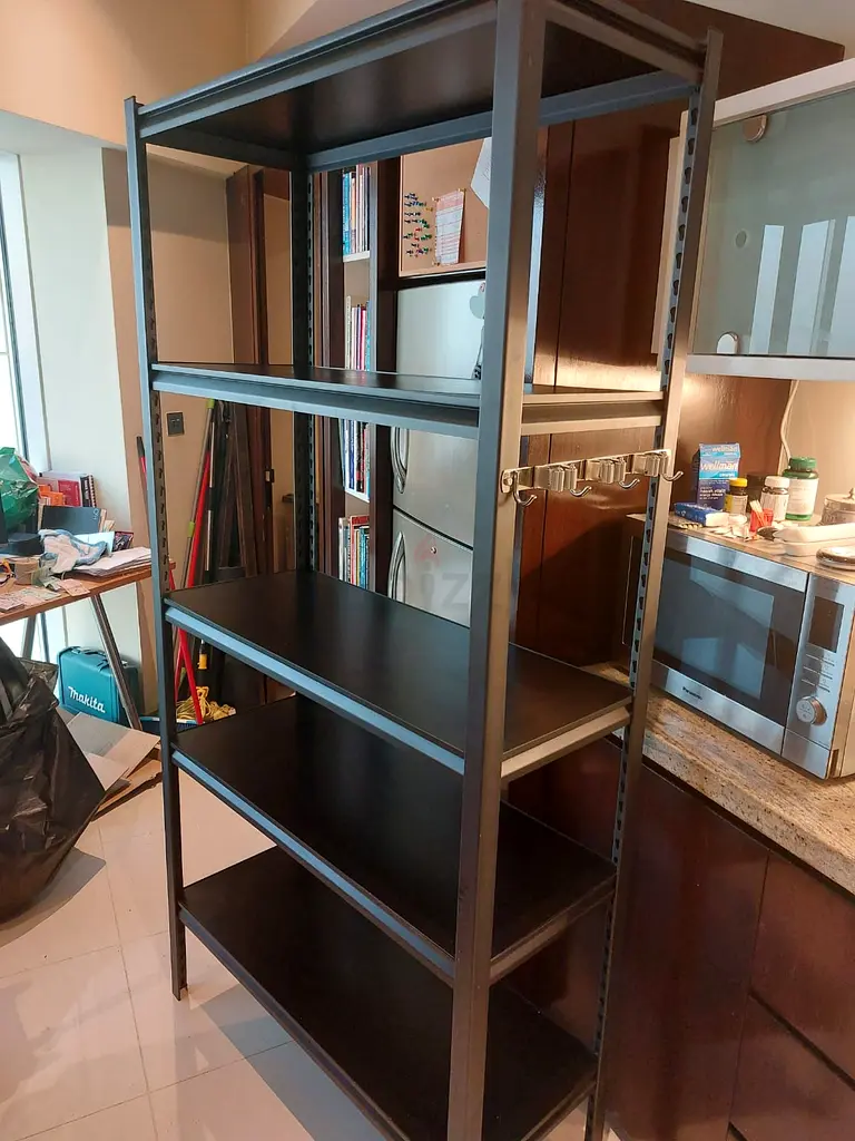 Pair of Heavy Duty Shelves, 5 shelves each. Extremely strong.