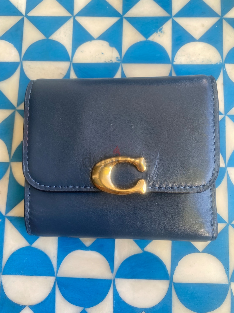 Coach Bandit Wallet Denim Blue Color (Genuine Full Grain Smooth Leather ...