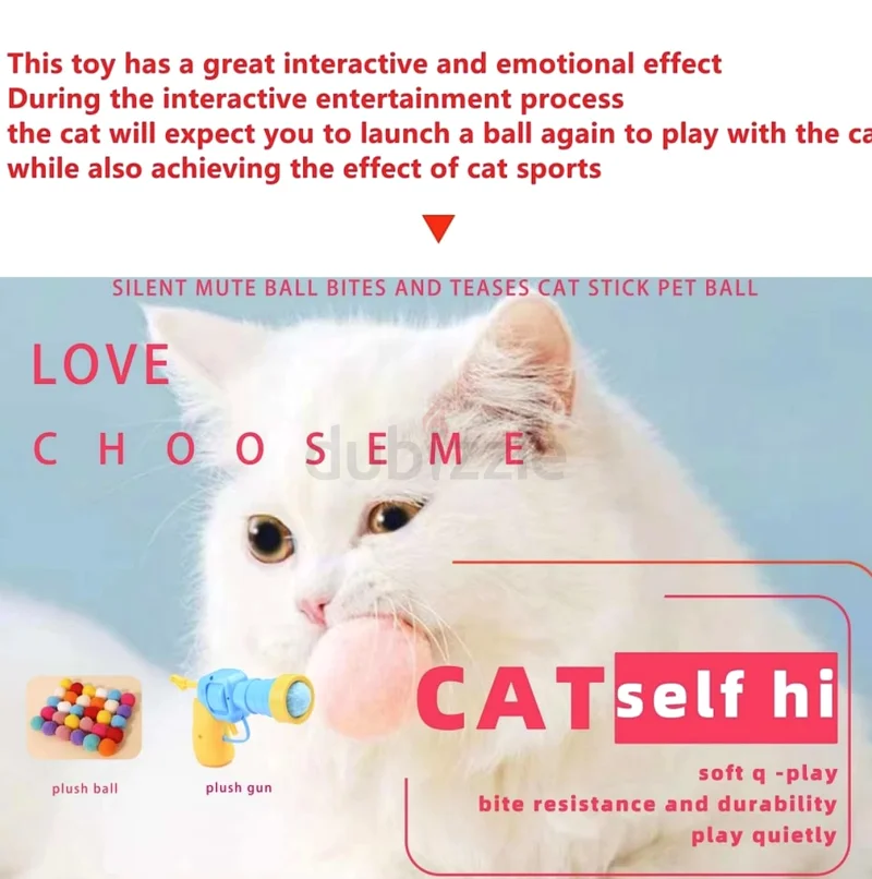 [NEW] Cat Interactive Toys for Indoor Cats, 100pcs Pom Pom Balls with Launcher Set63233644715777114