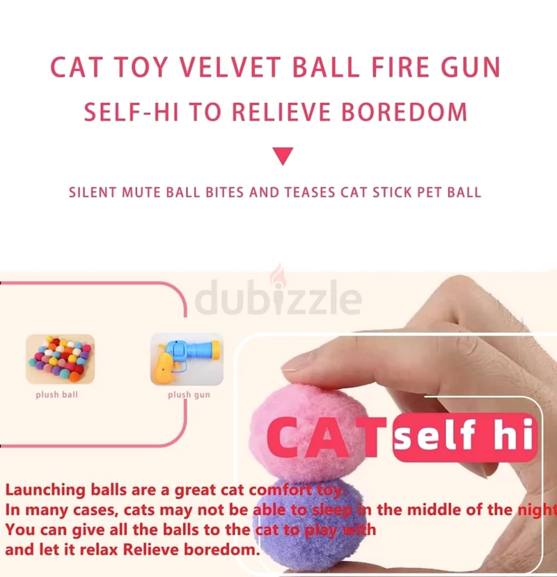 [NEW] Cat Interactive Toys for Indoor Cats, 100pcs Pom Pom Balls with Launcher Set63233644715777112