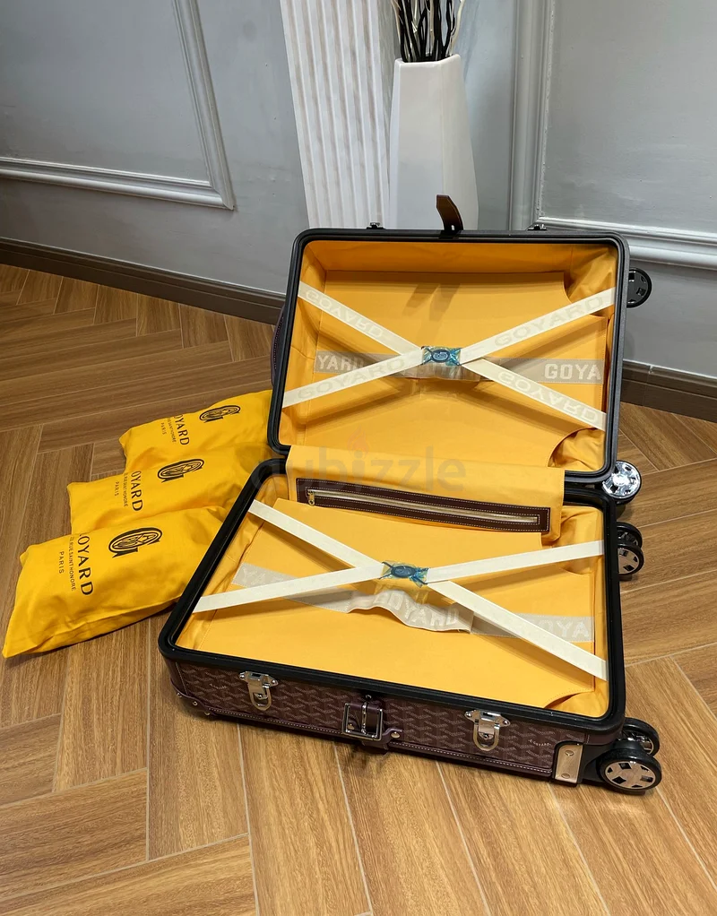 Goyard Bourget PM Trolley Case Luggage Carry on Burgundy Goyardine