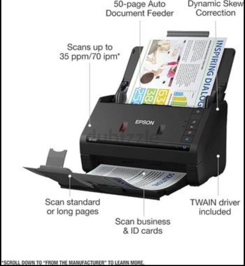 Epson Workforce Es 400 Duplex Color Document Scanner For Pc And Mac Automatic Document Feeder 4813