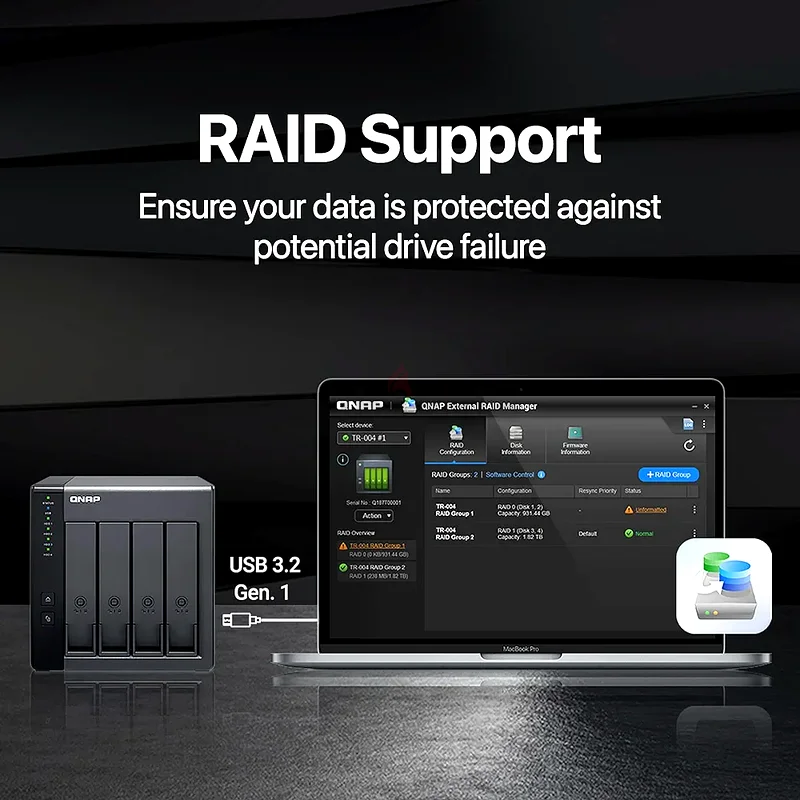 QNAP TR-004 4 Bay USB Type-C Direct Attached Storage63195633850369112
