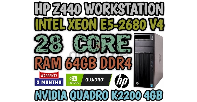 28 CORE HP Z440 WORKSTATION E5-2680 V4 INTEL XEON RAM 64GB DDR4 NVIDIA ...