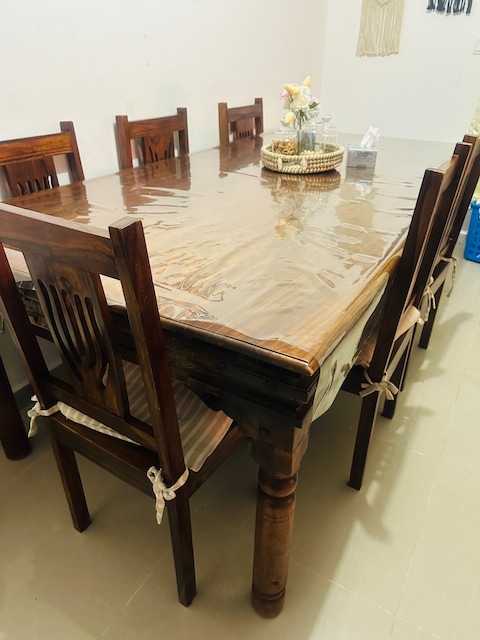 Big Solid wood dining table with 6 chairs