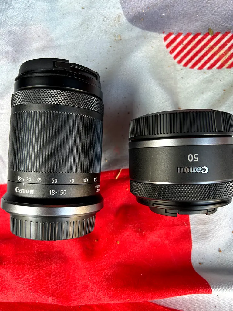 Canon RF 18150mm and 50mm lens
