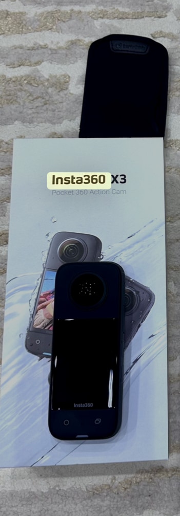 Insta360 X3 with SD card and lenses and screen protection