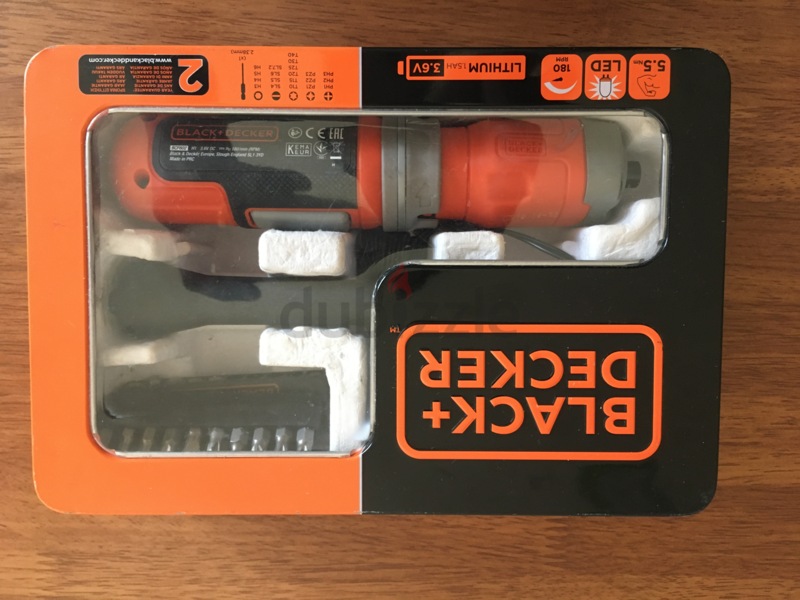 Black Decker Cordless Electric Screwdriver Set With Built In LED