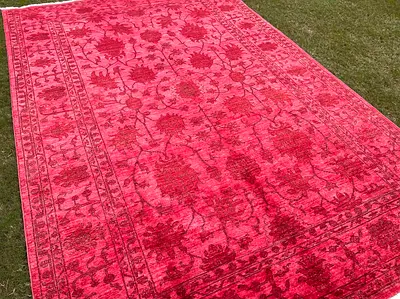 3x2m | New Handmade Beautiful Sultani Carpet Pink and Red