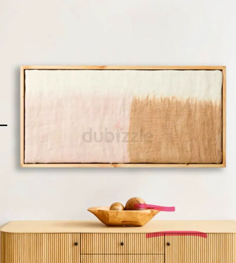 West Elm felt wall art with wooden frame