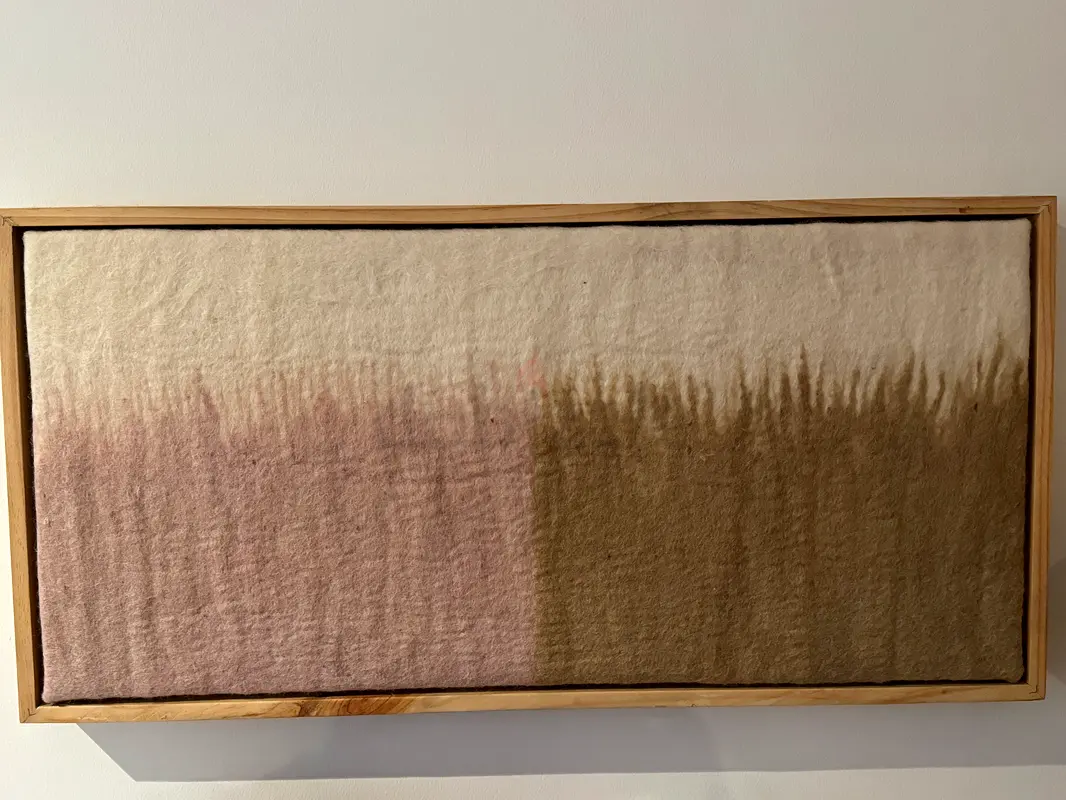 West Elm felt wall art with wooden frame