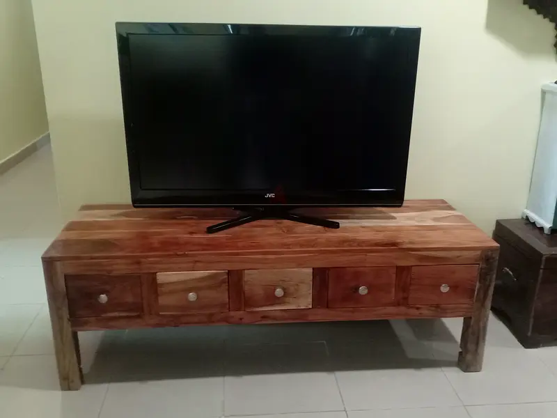 Heavy Solid Wood Long TV Table for sale