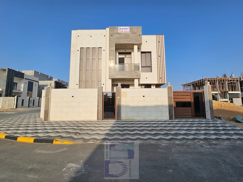 For rent, a new corner villa, the first inhabitant in Al Zahia area, with air conditioners, electri