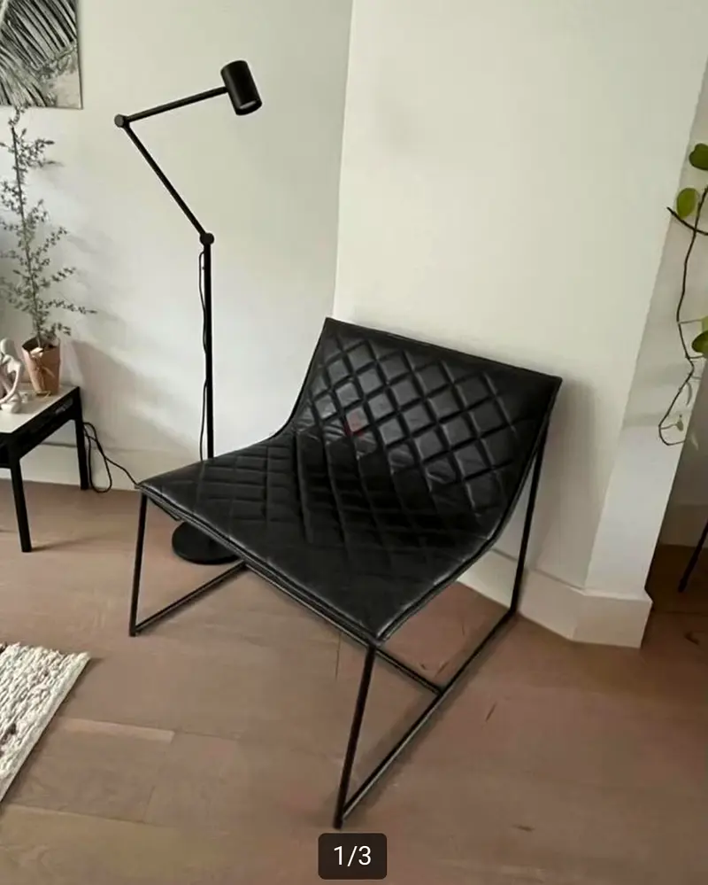 x2 MARINA HOME leather Crockett lounge chairs 73L x 83W x 74H cm