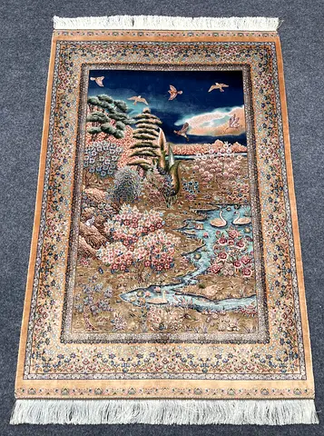 145 x 98 cm | New Super Fine Oriental Silk Persian Carpet