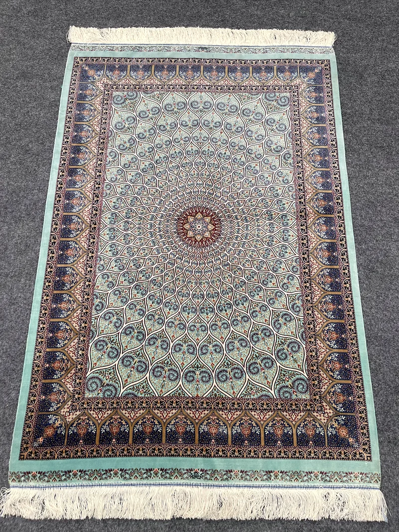 146 x 98 cm | New Silk Super Fine Gombad Qom Persian Carpet63210353579778112