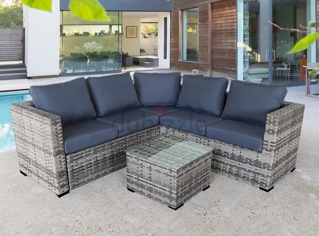 Rattan garden deals furniture corner sofa