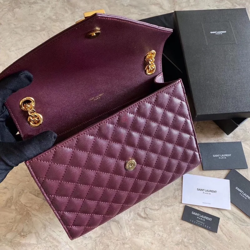 حقيبة سانت لوران ميديوم إEnvelope بجلود مخملية بوردو62935675116802112