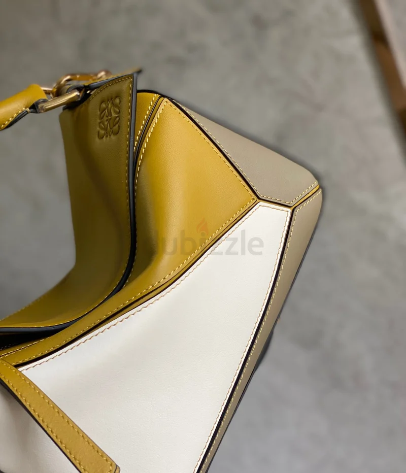 Loewe Puzzle Small Bag In Ochre/White/Taupe Calfskin62935675087233111