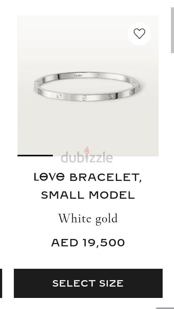 Cartier love bracelet thin model white gold dubizzle