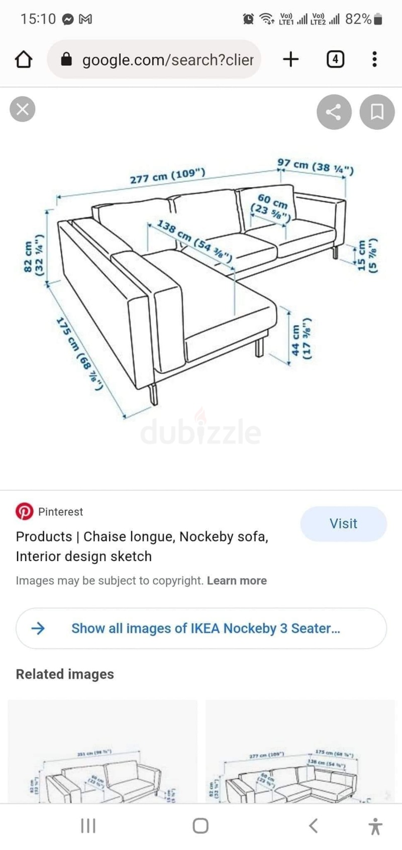 Ikea nockeby L shape sofa | dubizzle