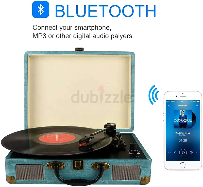 VINTAGE TURNTABLE 3SPEED PORTABLE TURNTABLE