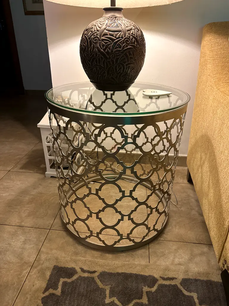 Steel Glass Side table