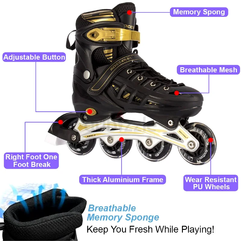 Inline Skates Shoes for Kids and Youth Complete Set With Helmet and Protection Gear and Tools63247760890371112