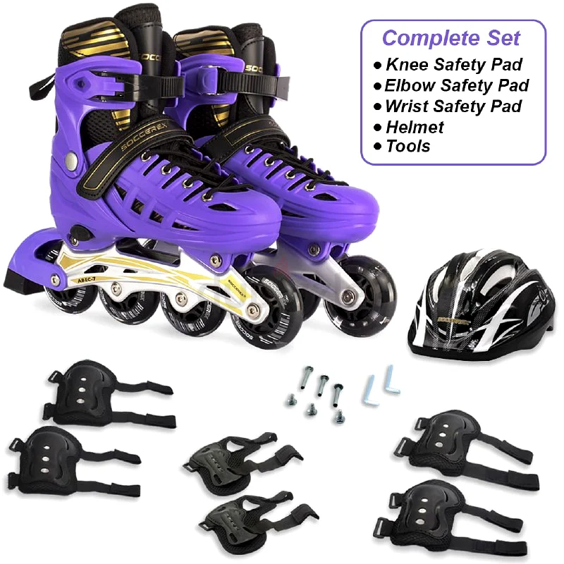 Inline Skates Shoes for Kids and Youth Complete Set with Helmet and Protection and extra tools63247760884353114