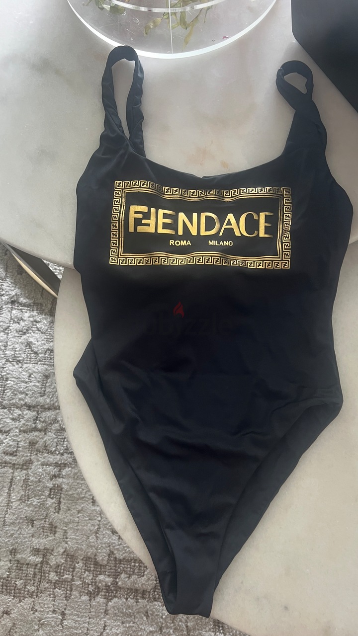 NEW Fendi Swimsuite black gold luxury goods Fendi Versace