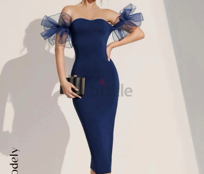 Navy blue dress store shein