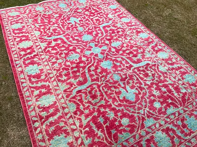 252 x 173 cm | New Handmade Fine Pink Sultani  Carpet