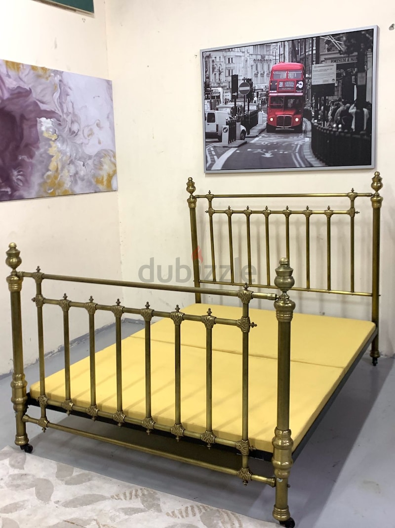 Brass queen shop bed frame