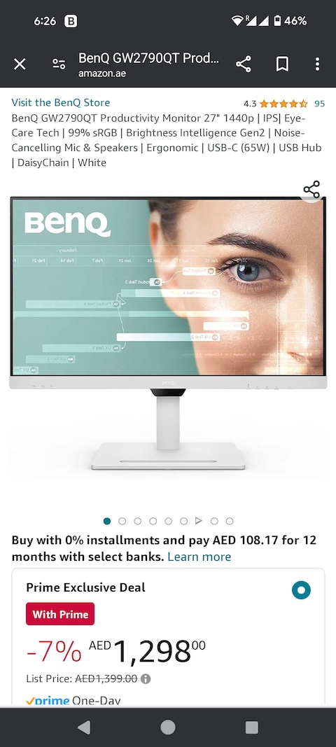 BenQ GW2790QT 27 1440p Monitor (White) GW2790QT B&H Photo Video