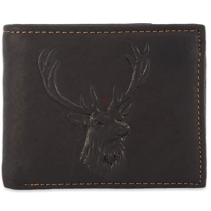 Mens Leather wallet *Deer* Black