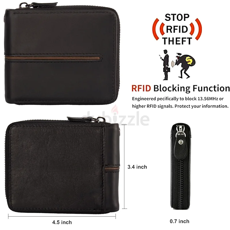 Mens Leather Wallet *Full Zip* Black63234128554627111