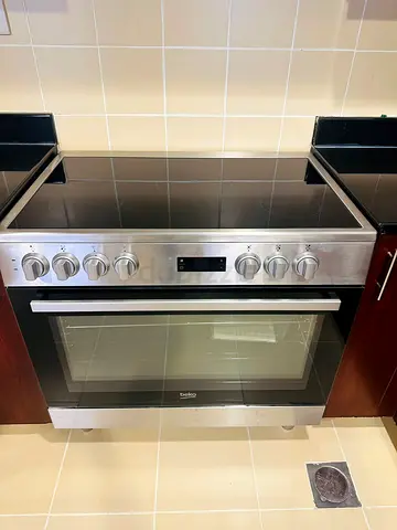 BEKO 90x60cm, 5 Zones Ceramic Cooker Stainless Steel color, GM17300GXNS,  FREE DELIVERY +WARRANTY