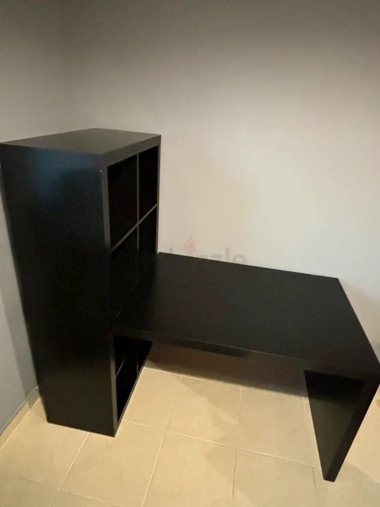 Ikea Kallax Bookcase and Table Combo