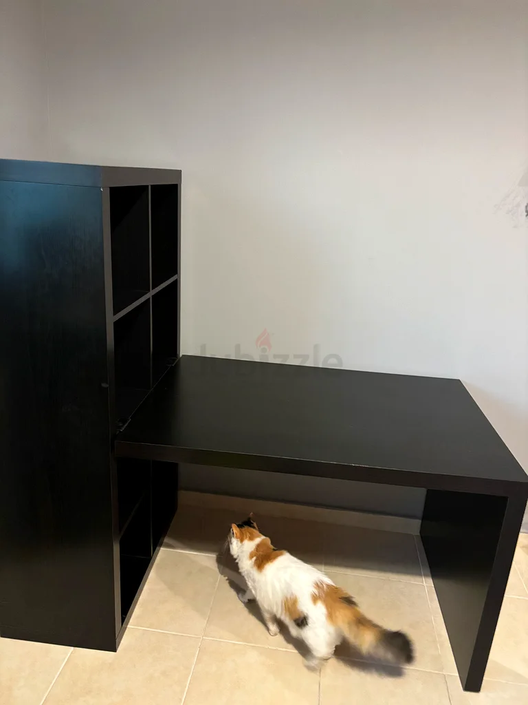 Ikea Kallax Bookcase and Table Combo