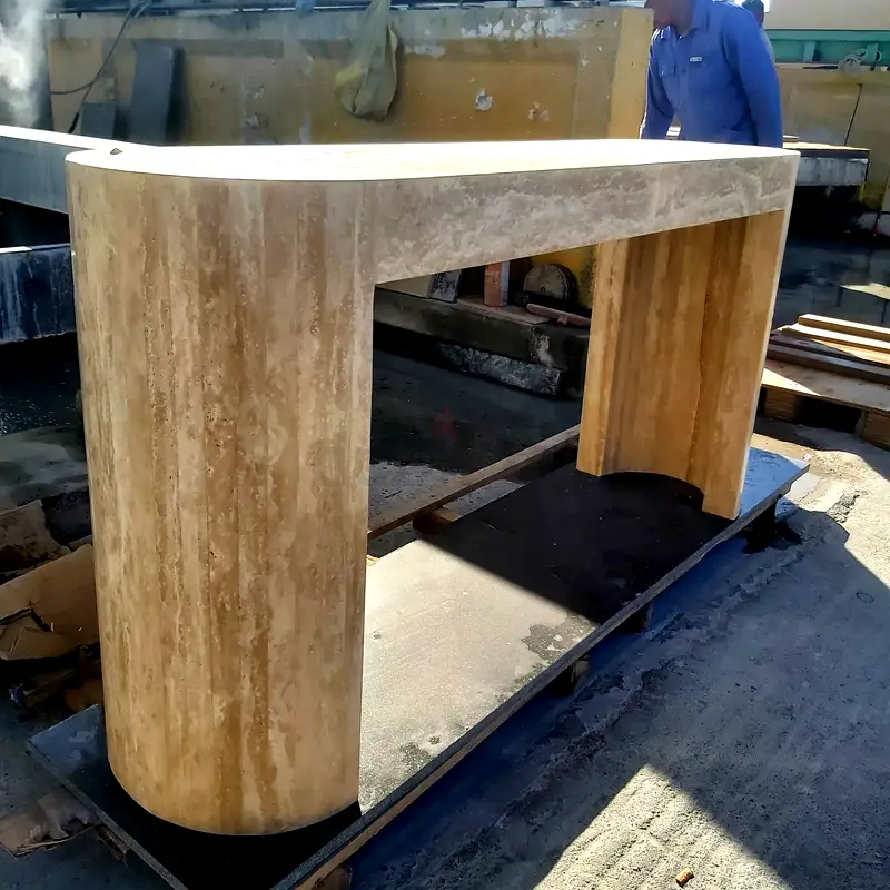 Beige Marble Console Tables