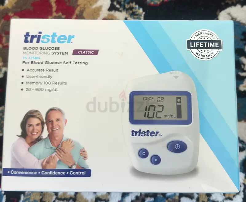 Trister Blood Glucose Monitoring System + 25 Test Strips ModelTS 375BG