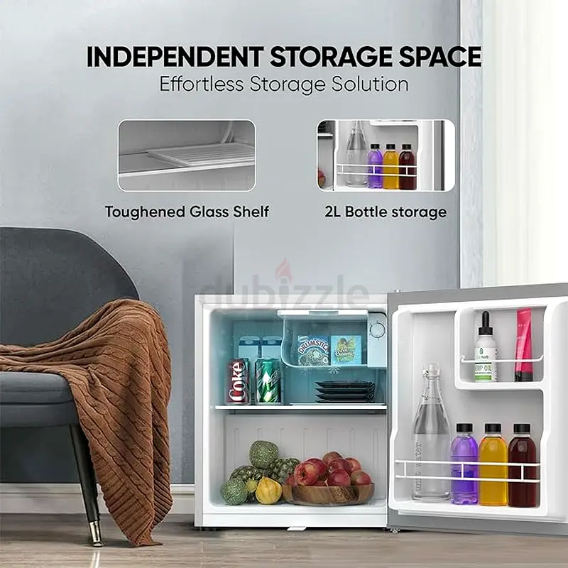 Nikai 65LSingle Door Mini Refrigerator, Portable Small Size Fridge, TNRF65N6S Silver