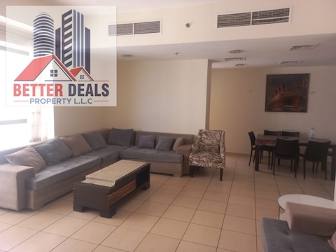 Hot Offer Furnished 2 Bed Room Partial Sea View, With Balcony Shams Jbr Dubai.