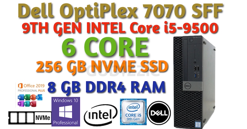 9th Genration Dell Optilex 7070 Sff-core I5-9500-8gb Ddr4 Ram-256gb 