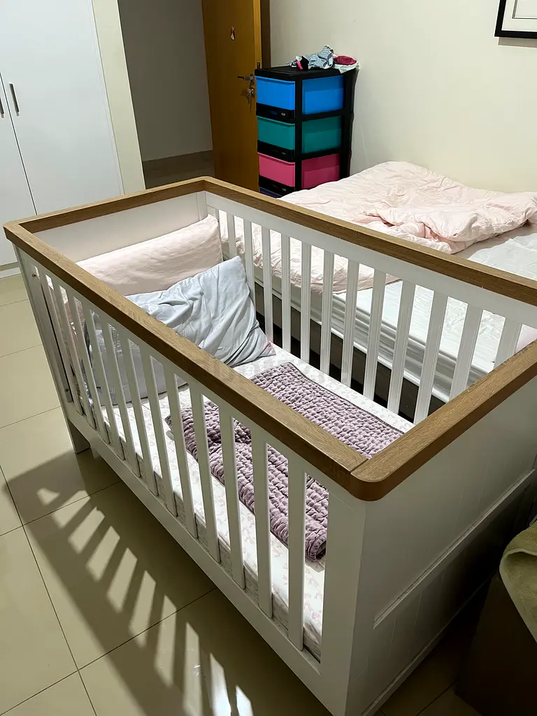Baby/toddler bed for sale, made from wood purchased from mothercare