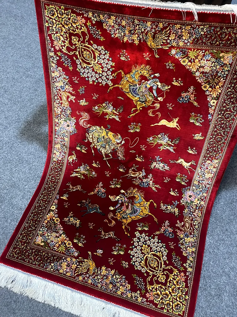 119 × 80 سم | سجادة فارسية حريرية جميلة جديدة بجودة عالية شيكارغا63183723193091111