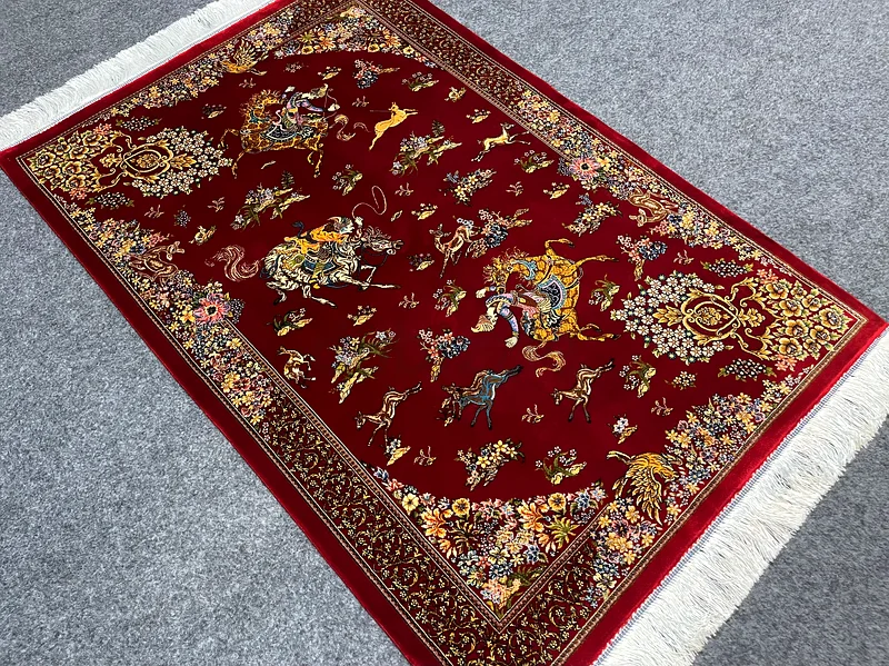 119 × 80 سم | سجادة فارسية حريرية جميلة جديدة بجودة عالية شيكارغا63183723193091113